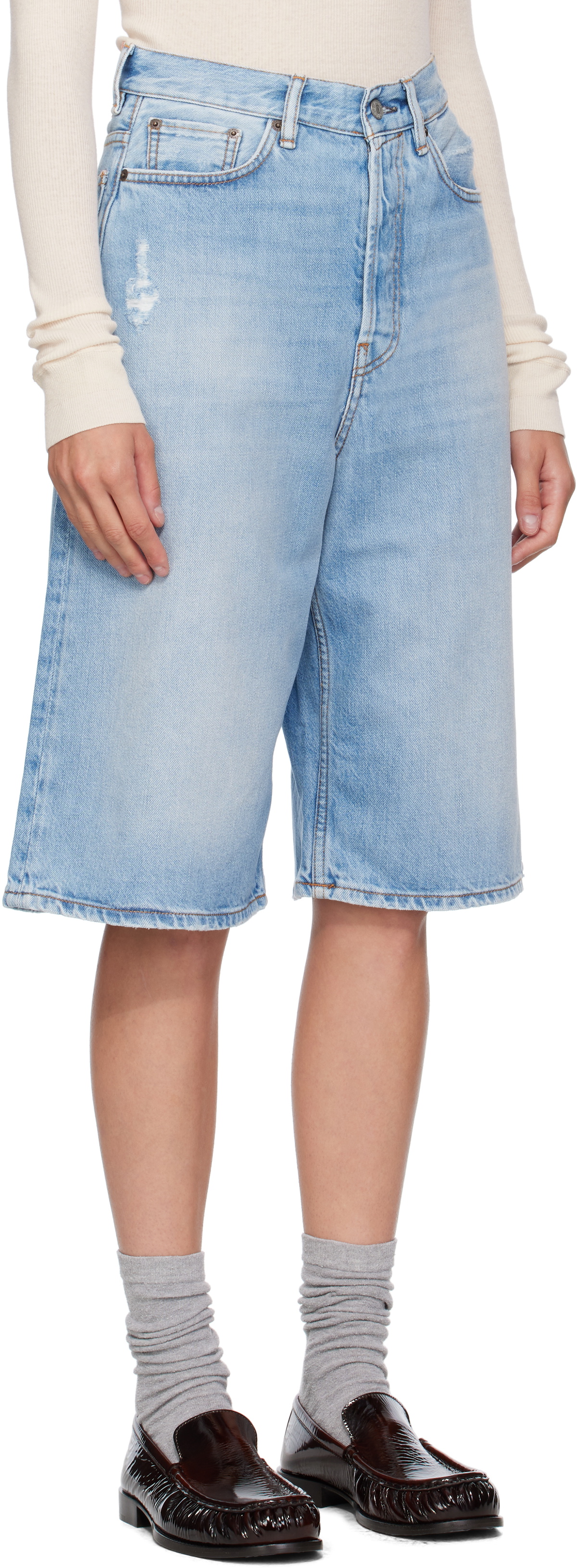 Acne Studios Blue Loose-Fit Denim Shorts