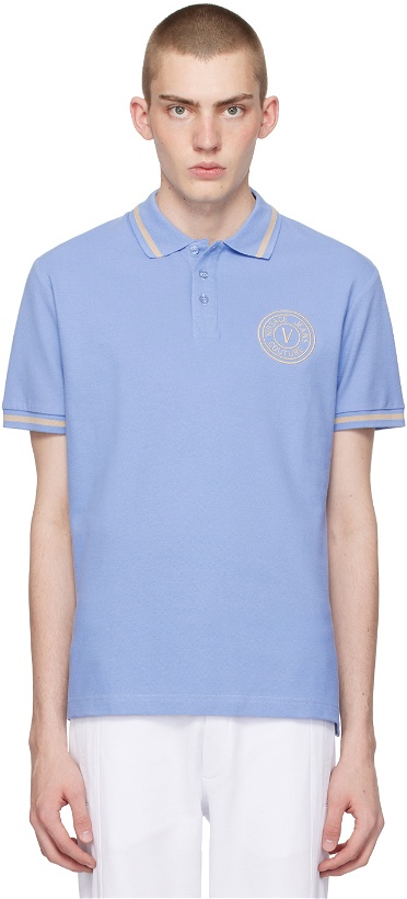 Photo: Versace Jeans Couture Blue Embroidered Polo