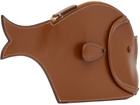 Staud Brown Pesce Leather Clutch