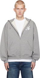 Axel Arigato Gray Maine Zip-Up Hoodie