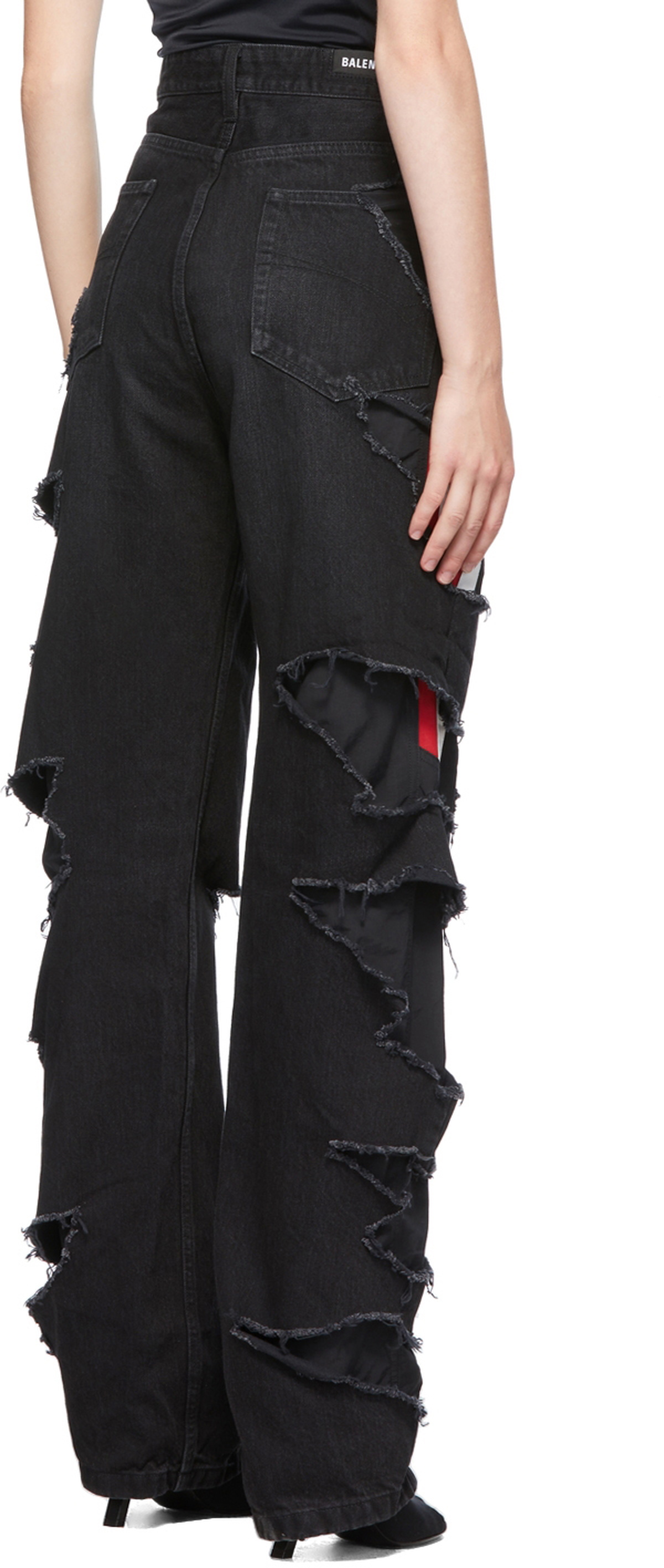 Balenciaga Black Slashed Relaxed-Fit Jeans Balenciaga
