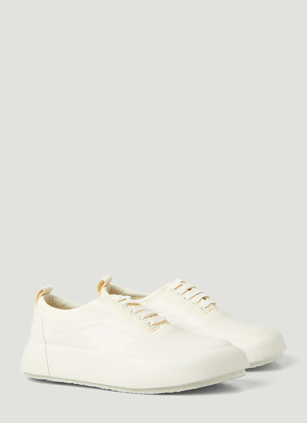 Hybrid Logo Print Sneakers in White Ambush