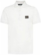 DOLCE & GABBANA - Cotton Polo Shirt W/logo Plaque