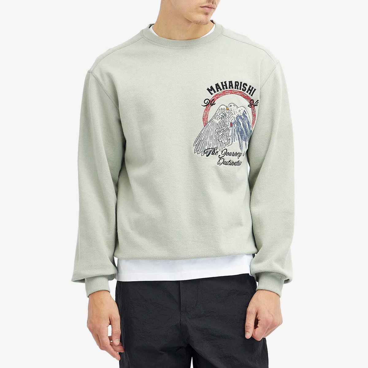 Maharishi Men's Peace Mount Crew Sweat in Sage