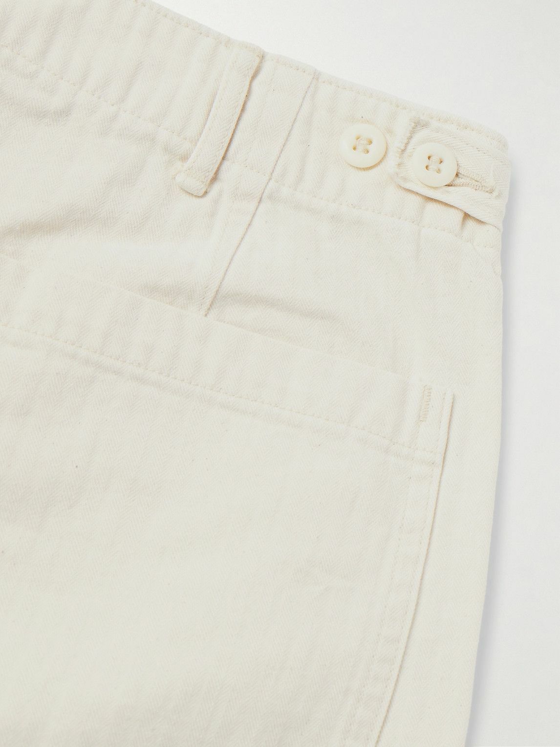 OrSlow - Straight-Leg Herringbone Cotton Trousers - Neutrals