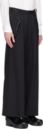 Sulvam Black Frayed Trousers