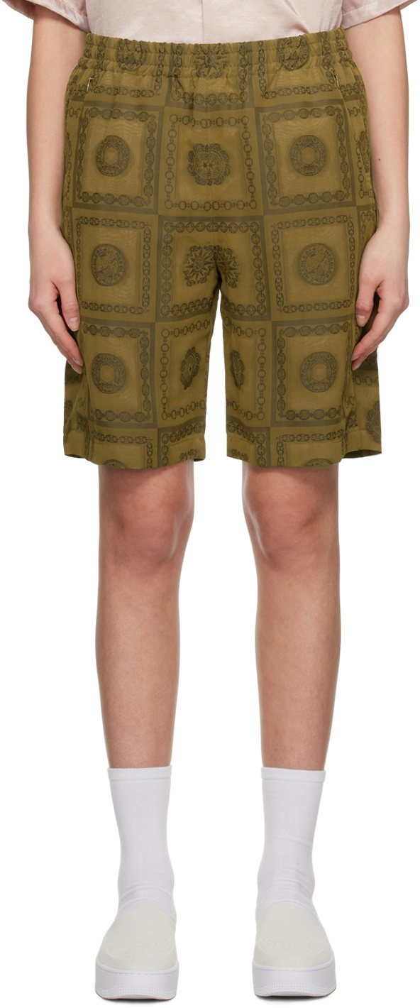 NEEDLES Khaki Graphic Shorts