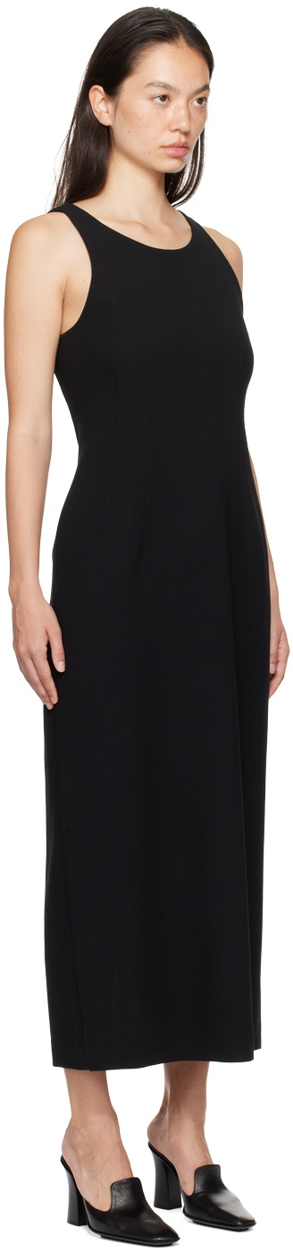 AURALEE Black Tense Wool Double Cloth Midi Dress