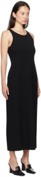 AURALEE Black Tense Wool Double Cloth Midi Dress