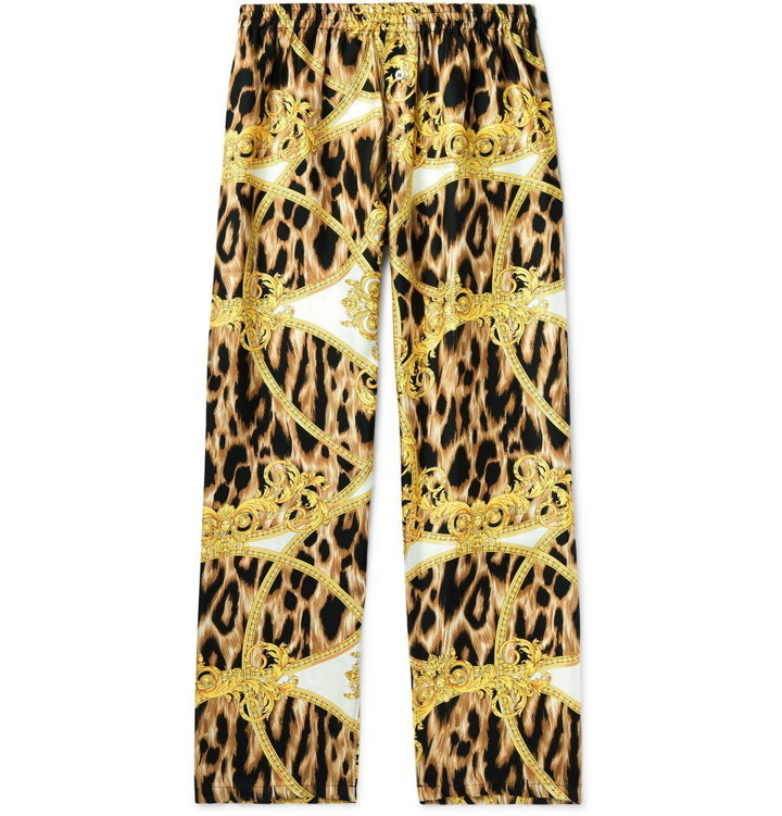 Photo: Versace - Printed Silk Pyjama Trousers - Gold