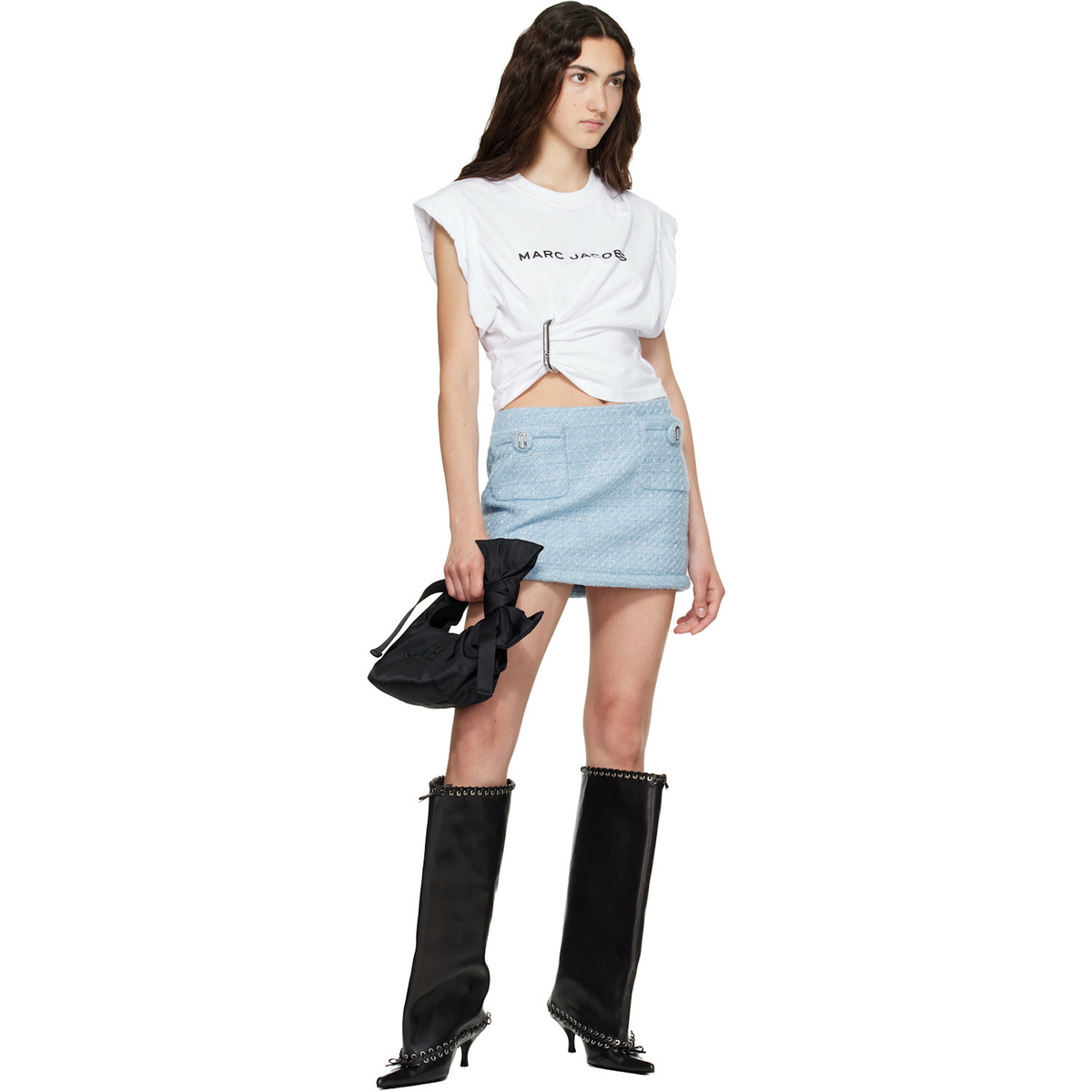 Marc Jacobs White Pop J Marc Logo Drape Seam T-shirt