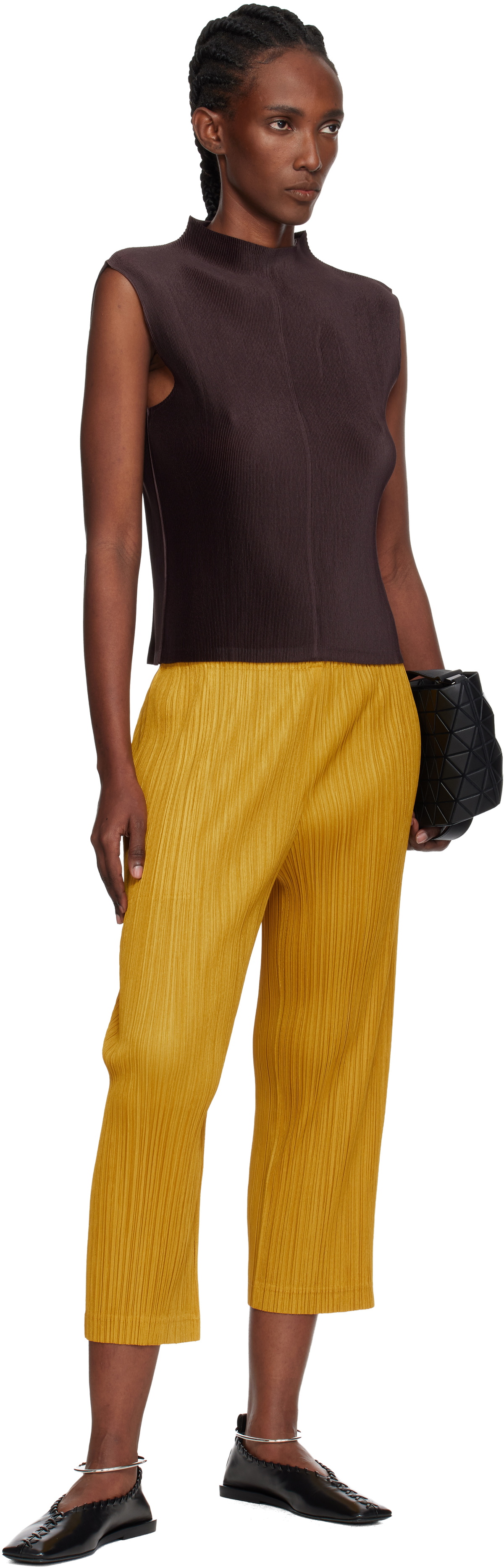 PLEATS PLEASE ISSEY MIYAKE Brown Mist July Tank Top