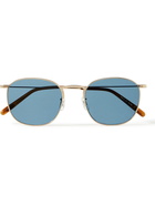 OLIVER PEOPLES - Goldsen Sun Round-Frame Gold-Tone Sunglasses