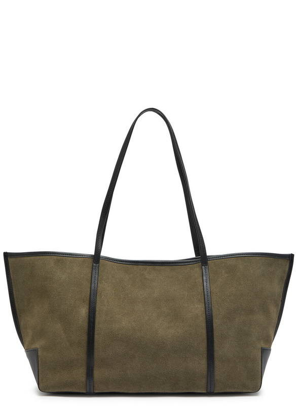 Photo: ST. Agni Bateau Large Suede Tote bag - Khaki - One Size