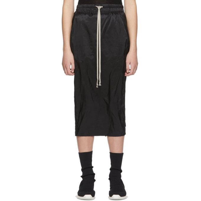 Rick Owens Drkshdw Black Soft Pillar Skirt Rick Owens Drkshdw