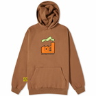 Lo-Fi Men's Plume Applique Hoodie in Brown