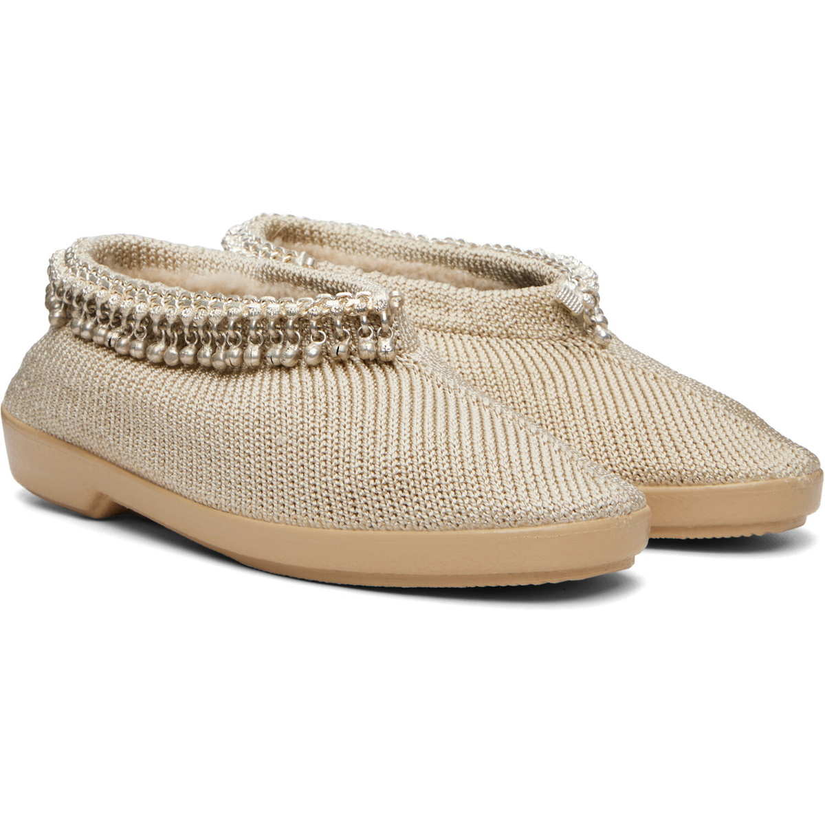 RESCHA SSENSE Exclusive Beige Jewel Slip-on Loafers