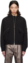 Ferragamo Black Water-Resistant Bomber Jacket