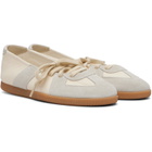 Maison Margiela Off-White & Gray Replica Soft Laced Ballerina Flats