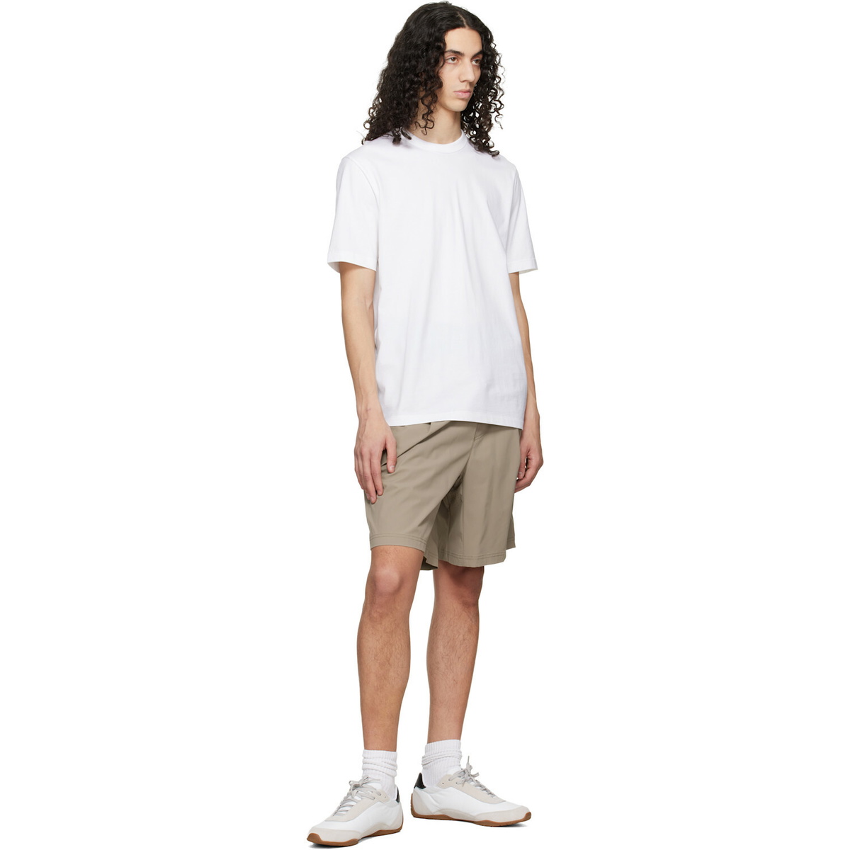 BOSS Taupe Water-Repellent Micro-Waffle Shorts