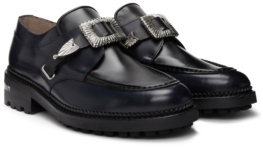 Toga Virilis Navy Leather Monkstraps Toga Virilis