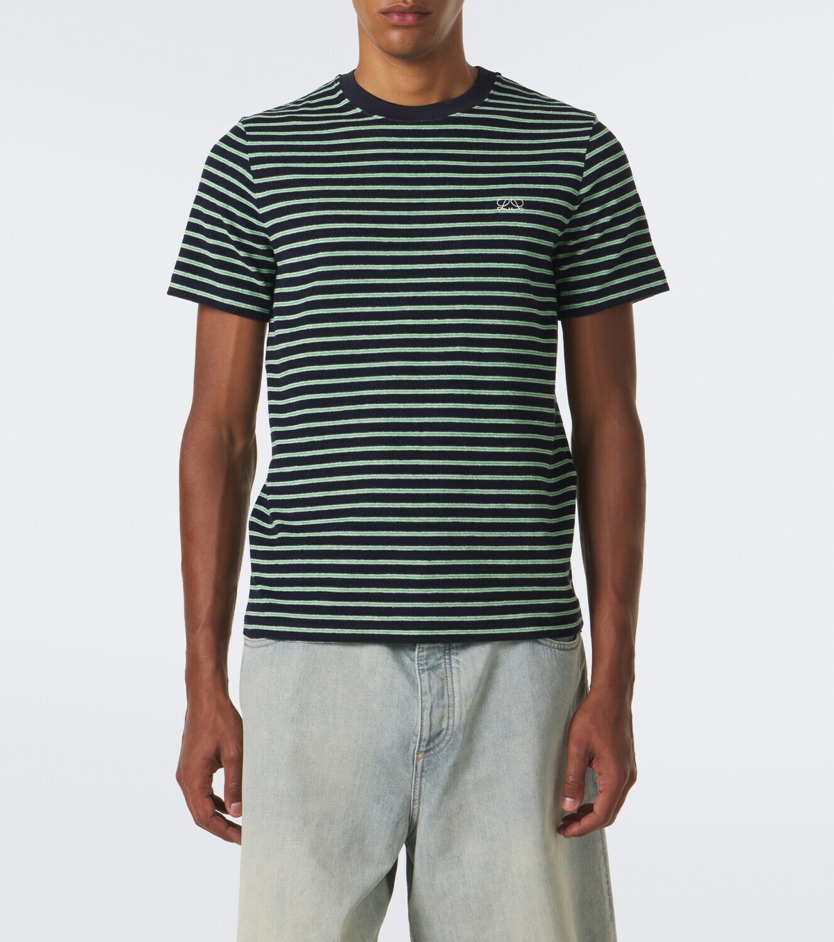 Loewe Striped cotton-blend terry T-shirt