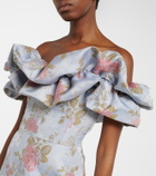 Markarian Floral lamé brocade midi dress