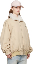 We11done Beige Harrington Bomber Jacket