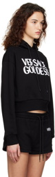 Versace Underwear Black Embroidered Hoodie