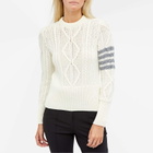 Thom Browne Women's Aran Cable Merino 4 Bar Knit in White