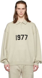 Essentials Beige Knit '1977' Long Sleeve Polo