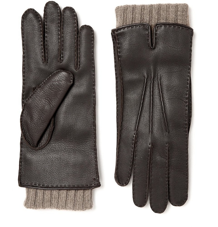 Photo: Loro Piana - Baby Cashmere-Lined Leather Gloves - Brown