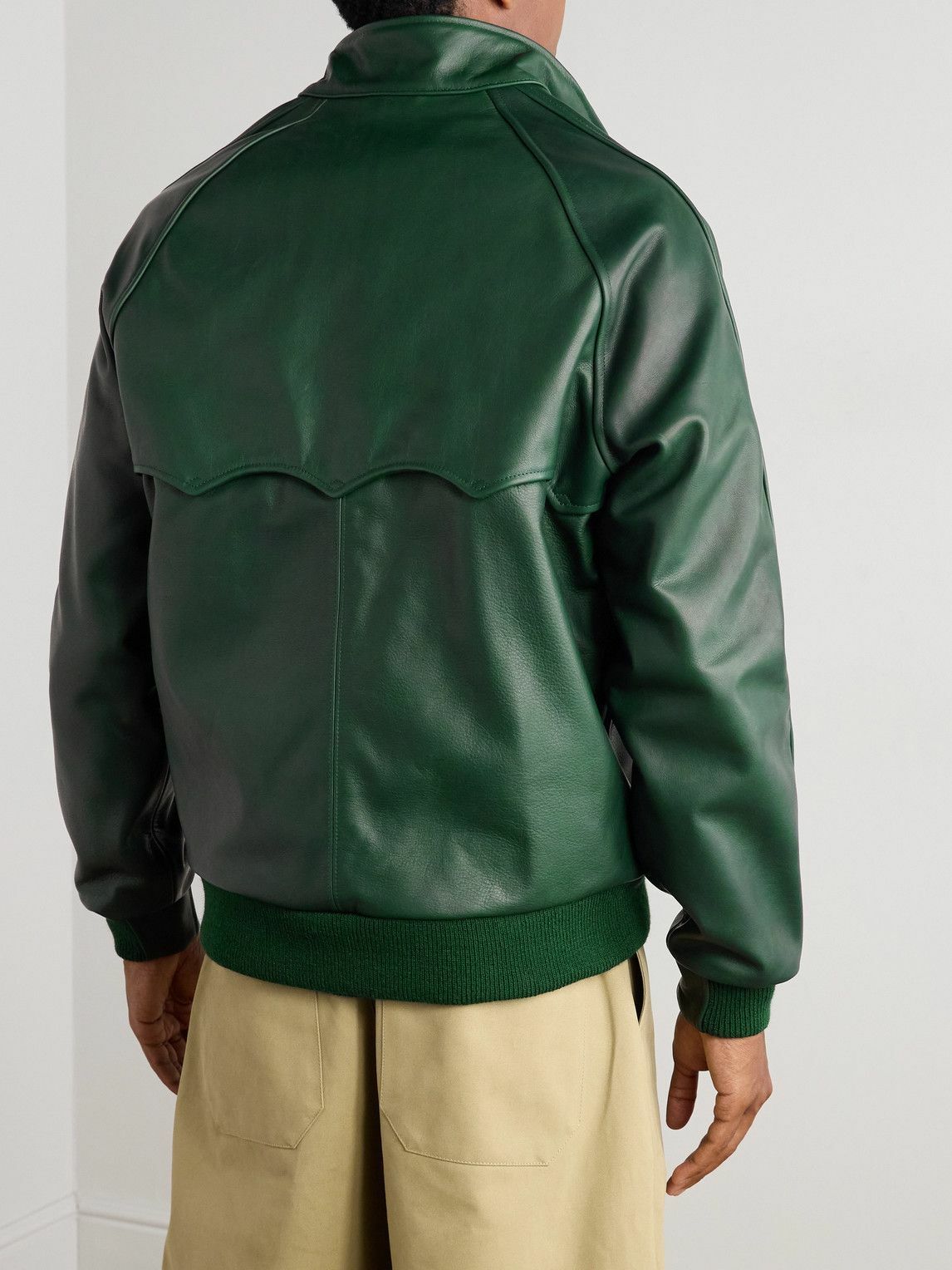 Golden Bear - Baracuda Leather Bomber Jacket - Green