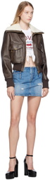 Dolce & Gabbana Brown Faded Faux-Leather Jacket