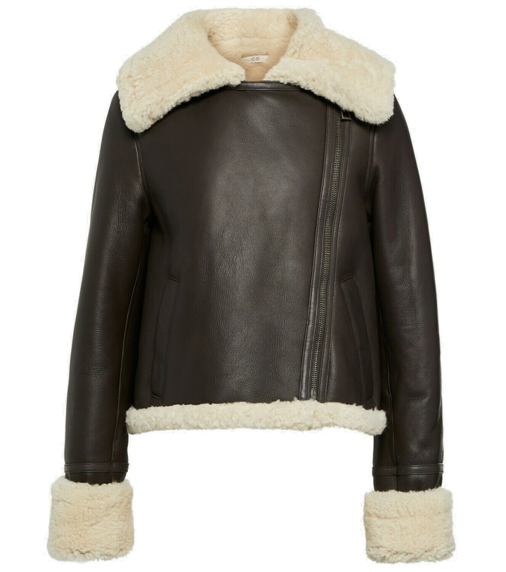 Photo: CO Shearling-trimmed leather biker jacket