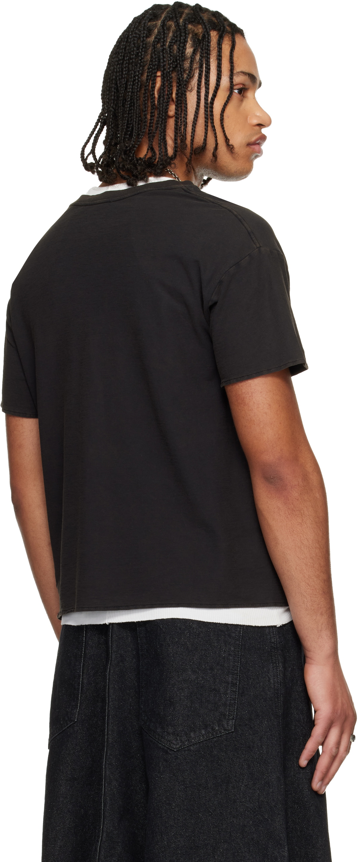 LU'U DAN Black Thrash T-shirt