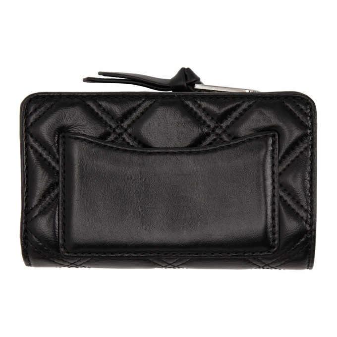 Marc Jacobs Black Mini The Quilted Softshot Compact Wallet Marc Jacobs