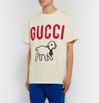 Gucci - Printed Cotton-Jersey T-Shirt - Neutrals