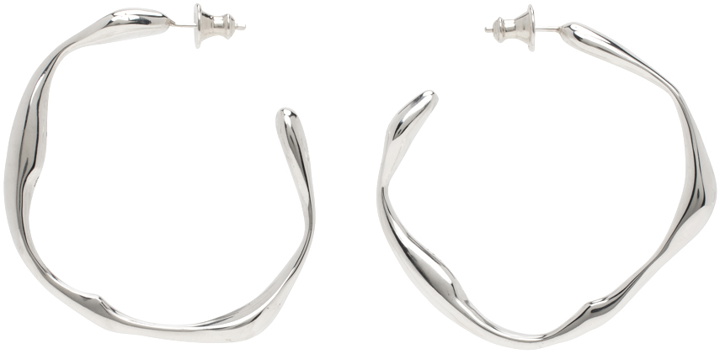 Photo: FARIS Silver Onda Hoop Medium Earrings
