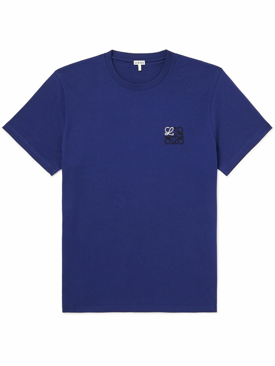 Loewe - Logo-Embroidered Cotton-Jersey T-Shirt - Blue Loewe