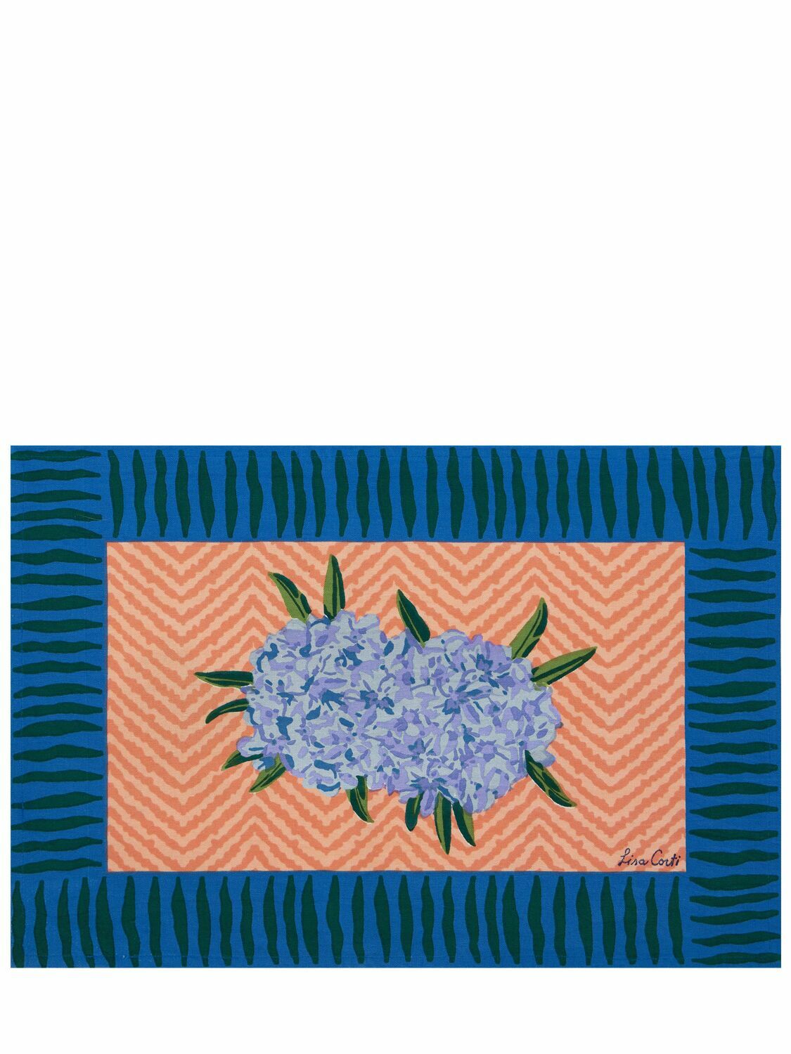 LISA CORTI Set Of 2 Oleander Peach Placemats