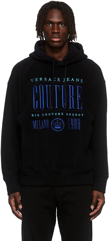 Photo: Versace Jeans Couture Black Embroidery Fleece Hoodie