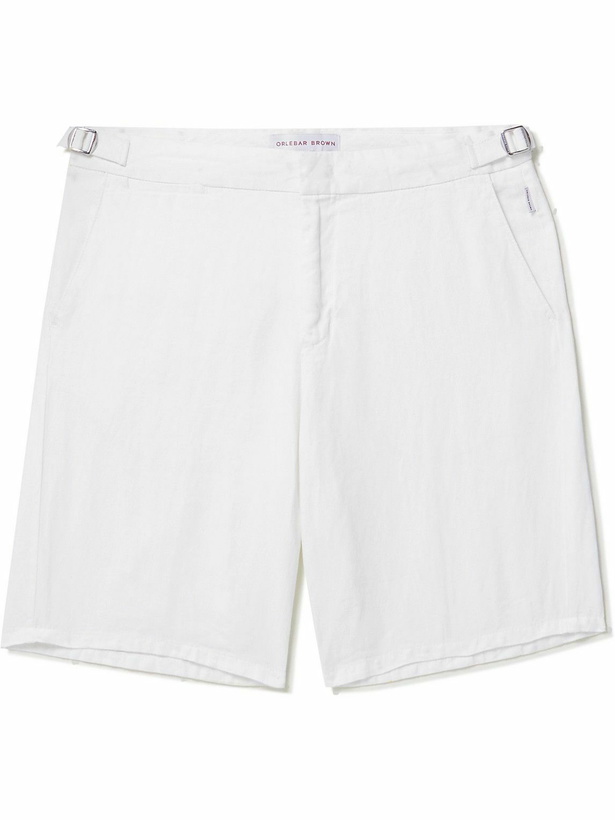 Photo: Orlebar Brown - Norwich Straight-Leg Linen Shorts - White