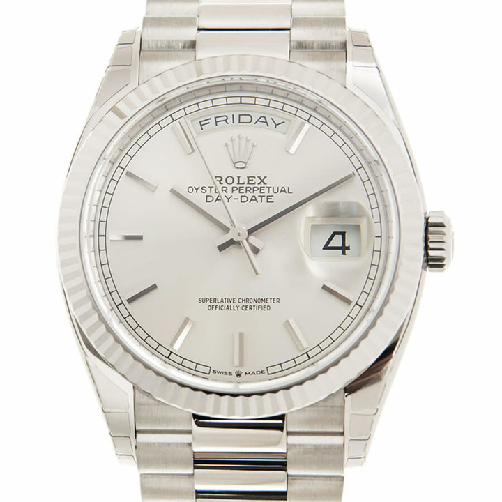 Photo: Rolex Day-Date 36 Automatic Silver Dial 18kt White Gold President Watch 128239SSP