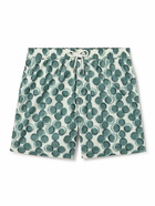 Mr P. - Straight-Leg Mid-Length Printed Swim Shorts - Green