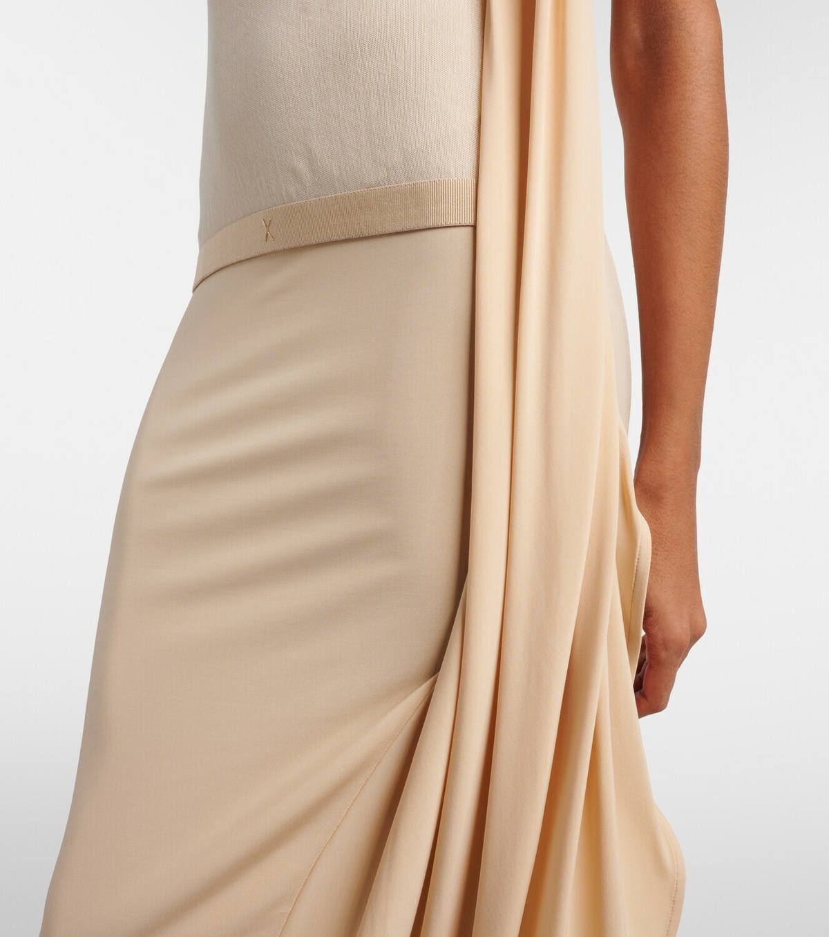Jean Paul Gaultier Lace-trimmed semi-sheer midi dress