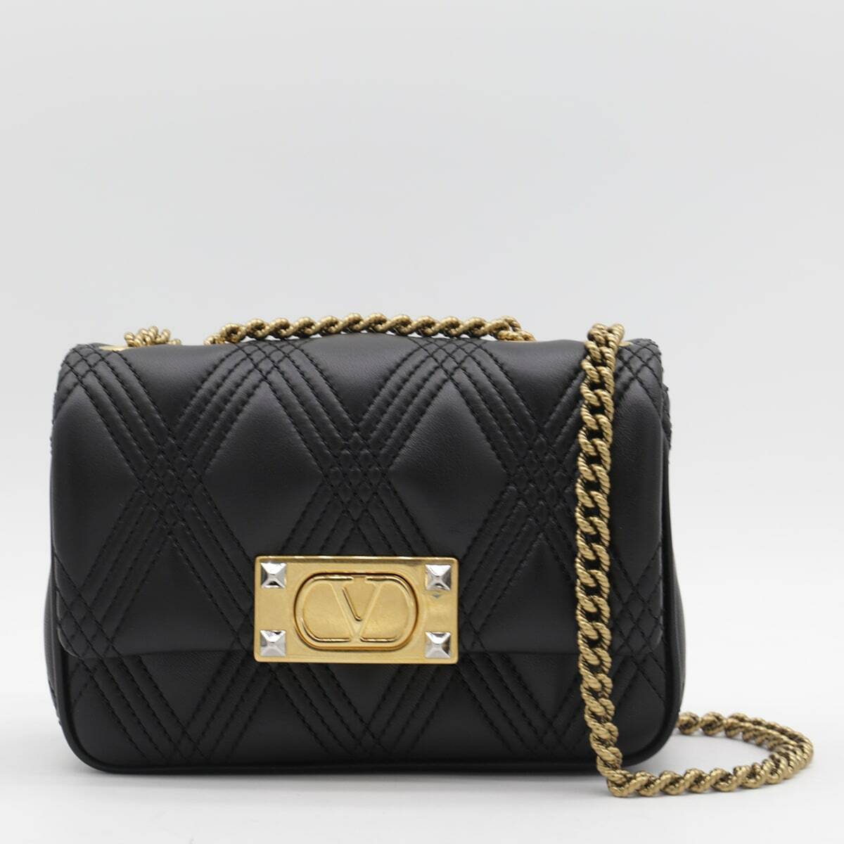 Valentino Garavani Black Leather Quiltie 67 Shoulder Bag Valentino Garavani