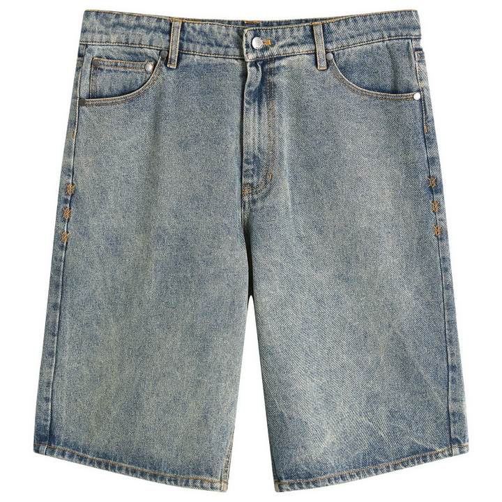 Photo: Daily Paper Men's Compact Shield Embroidery Shorts in Denim
