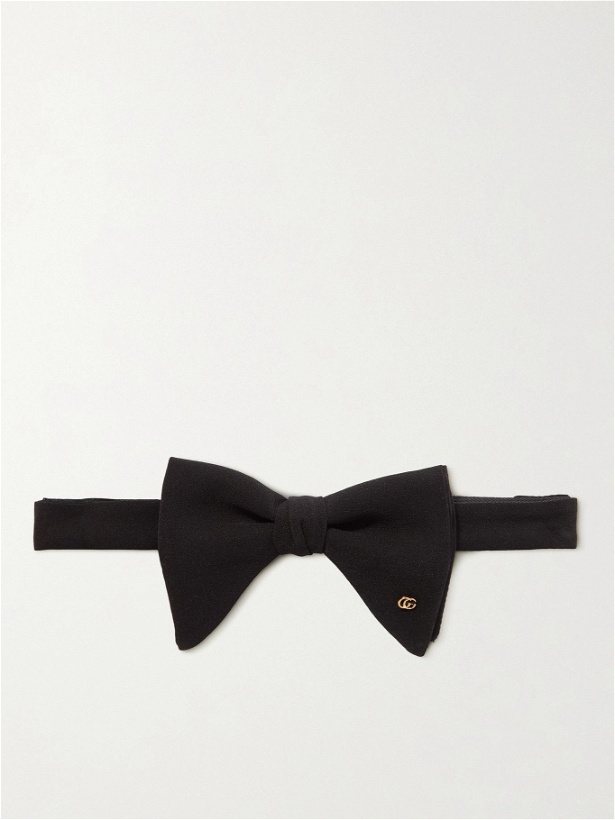 Photo: GUCCI - Pre-Tied Logo-Embellished Silk Crepe De Chine Bow Tie