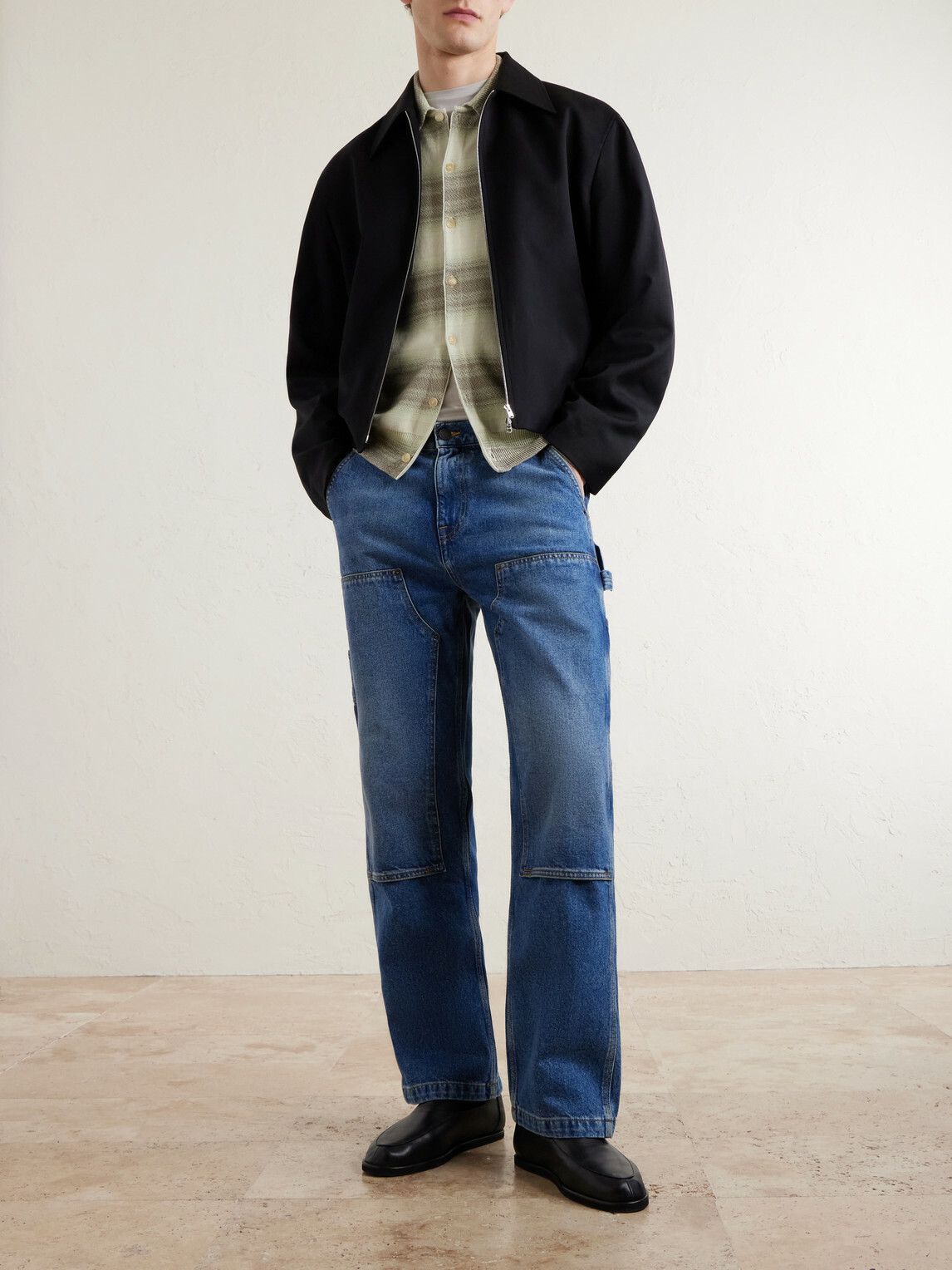 Corridor - Straight-Leg Double-Knee Jeans - Blue
